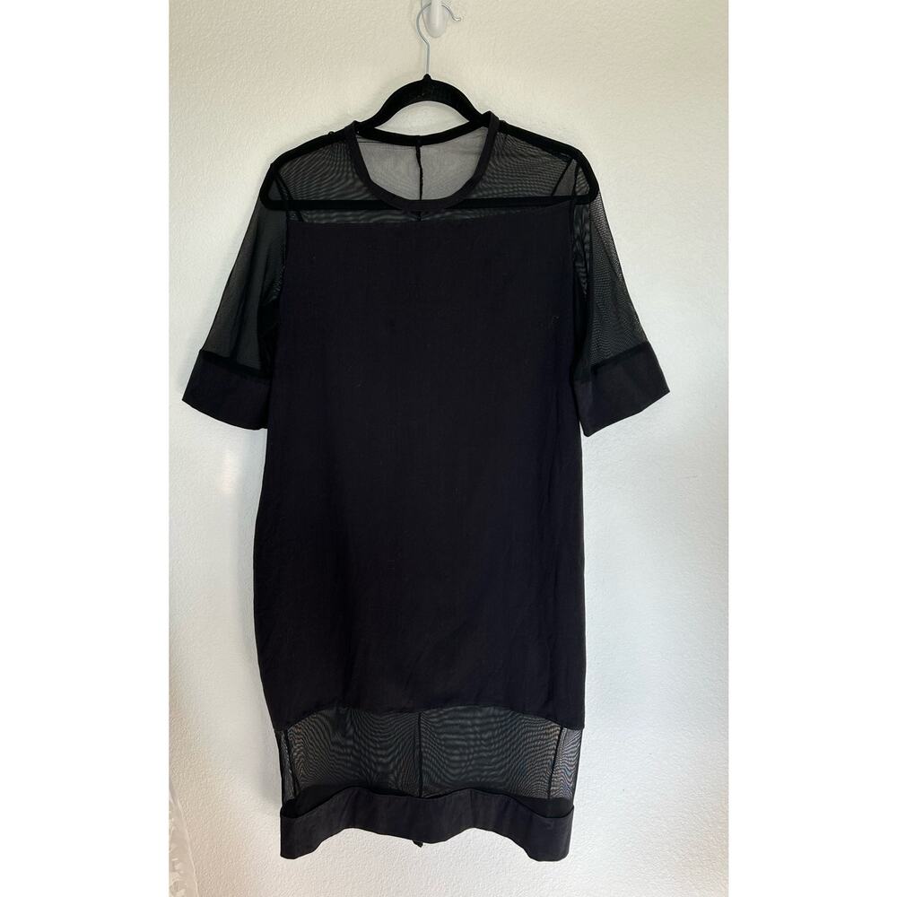 No Brand Black Mesh Oversized 90s T-shirt Dress- OS